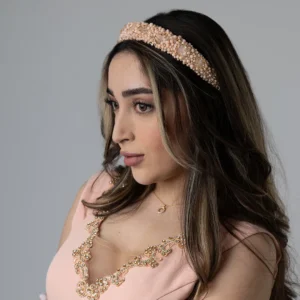 DENIS lachsfarbener Satin-Haarreif