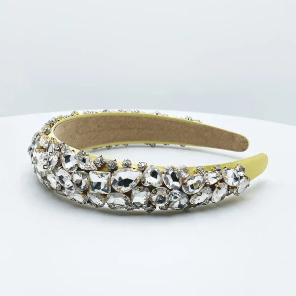 STRASSSTEINE SILBER HAARREIF MIT GELBE SATIN