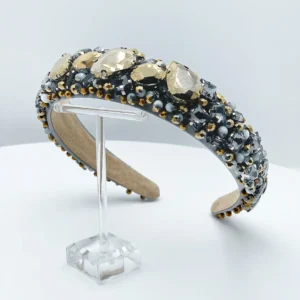 PERANSA –  Glänzender Haarreif mit warm-kühlem Kristallmix