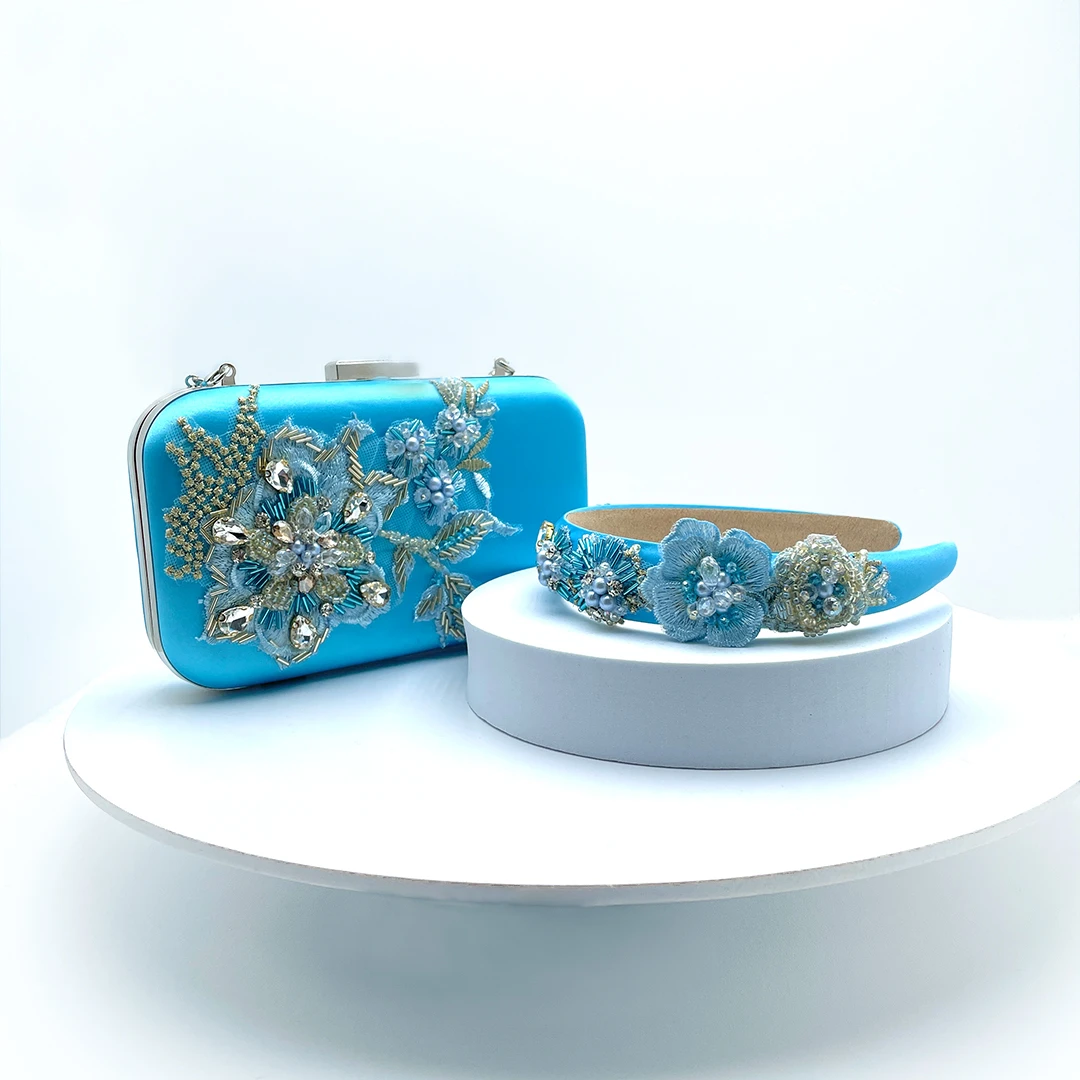 Blue Garden - Geschenkset aus Clutch & Haarreif – Bild 5