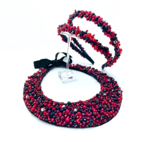 Kristall-Set: Doppel-Haarreif & Halsband