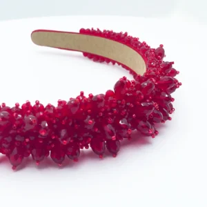 SOOLMAZ – Festlicher Haarreif aus roten Kristallperlen
