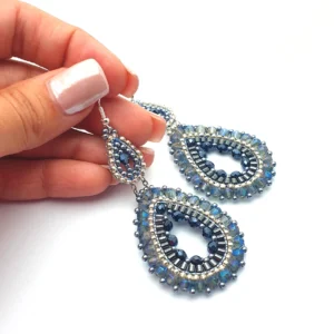 Dunkelblaue Drop Ohrringe